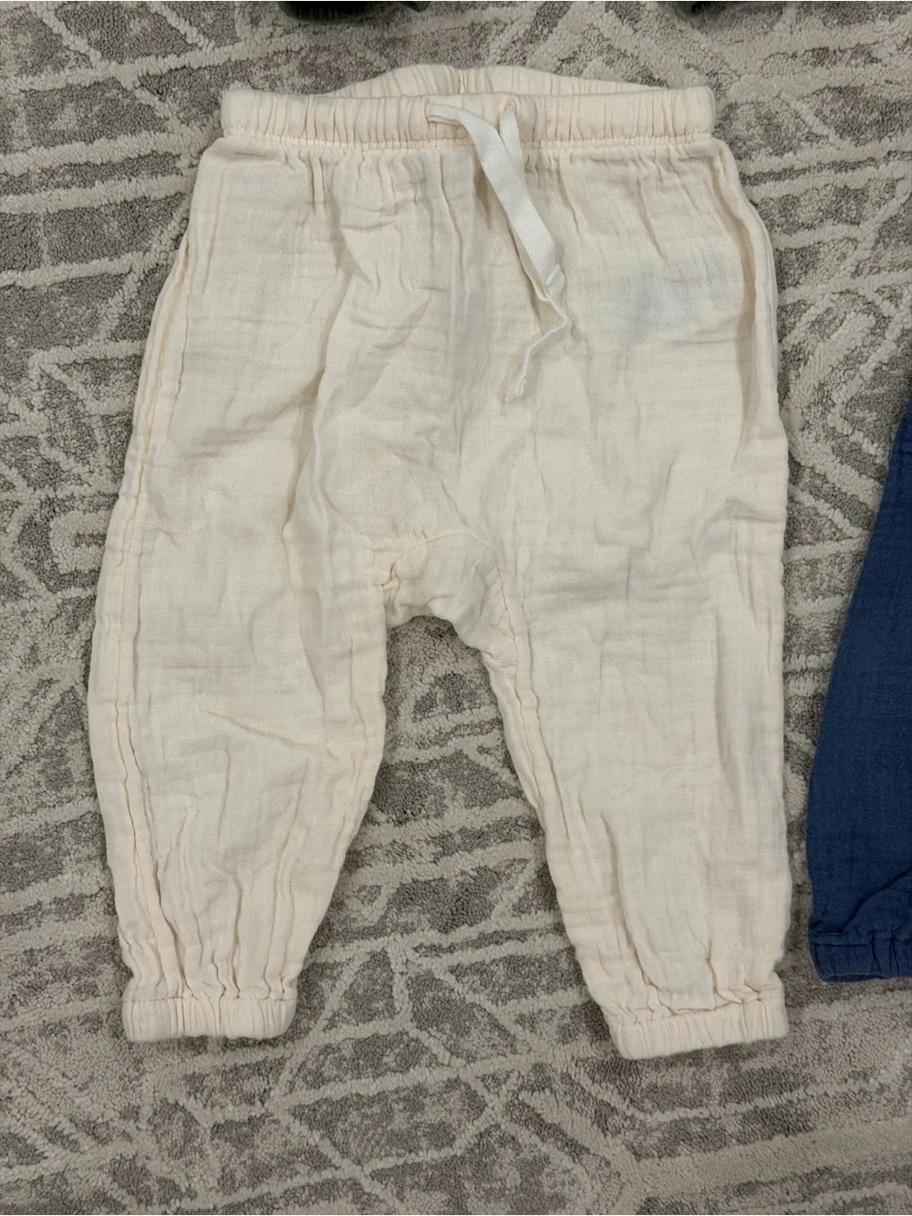 Old Navy Set of 4 Cotton Baby/Toddler Drawstring Pants/Olive, Rust, Cream, Navy